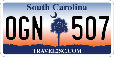 SC license plate OGN507