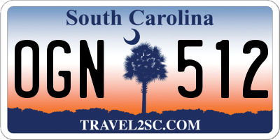 SC license plate OGN512