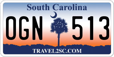 SC license plate OGN513