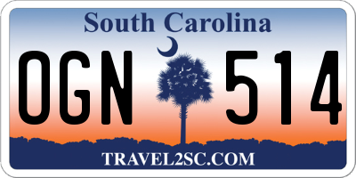 SC license plate OGN514