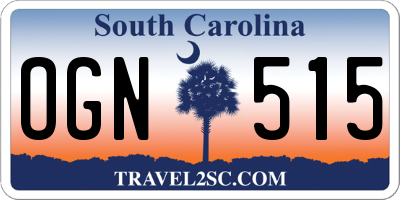 SC license plate OGN515