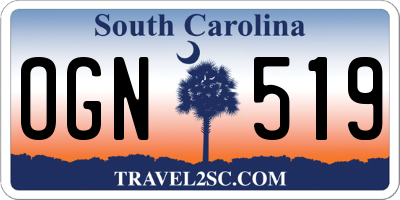 SC license plate OGN519
