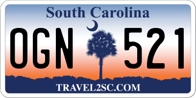 SC license plate OGN521