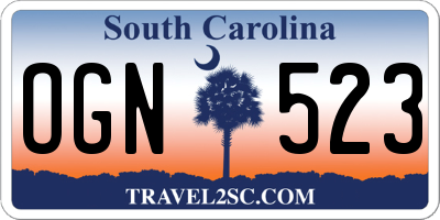 SC license plate OGN523