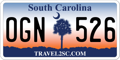 SC license plate OGN526