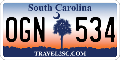 SC license plate OGN534