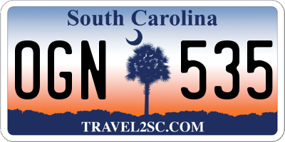 SC license plate OGN535