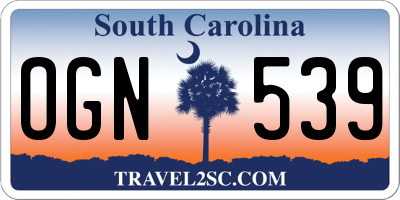 SC license plate OGN539