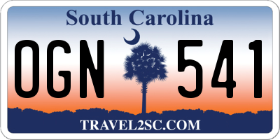 SC license plate OGN541