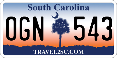 SC license plate OGN543