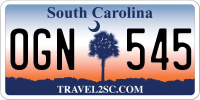 SC license plate OGN545