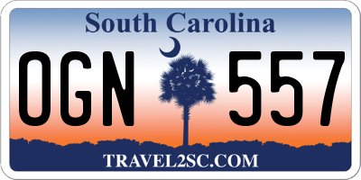 SC license plate OGN557