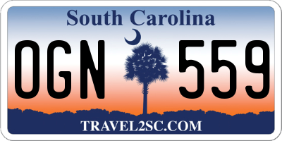 SC license plate OGN559