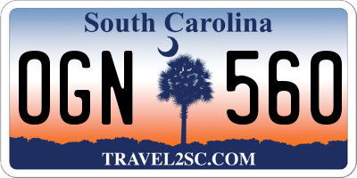 SC license plate OGN560