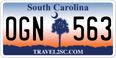SC license plate OGN563