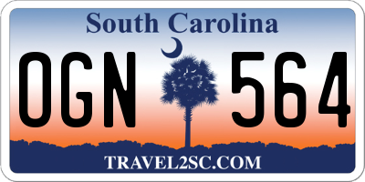 SC license plate OGN564