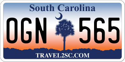 SC license plate OGN565