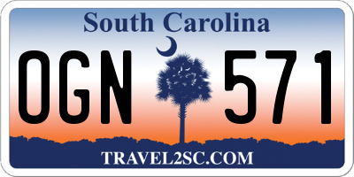 SC license plate OGN571