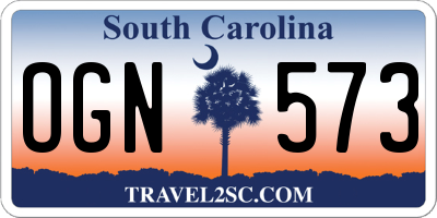 SC license plate OGN573