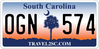 SC license plate OGN574
