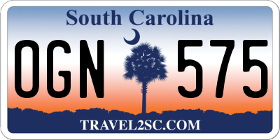 SC license plate OGN575