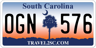 SC license plate OGN576