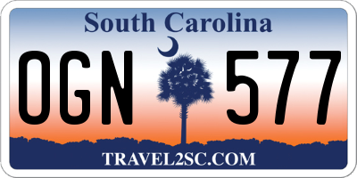 SC license plate OGN577