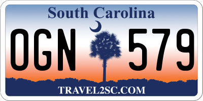 SC license plate OGN579
