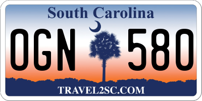 SC license plate OGN580