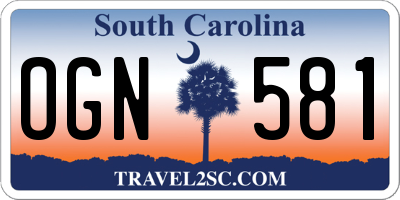 SC license plate OGN581