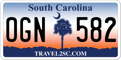 SC license plate OGN582