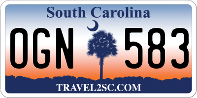 SC license plate OGN583