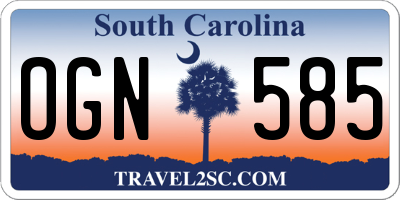 SC license plate OGN585