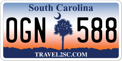 SC license plate OGN588