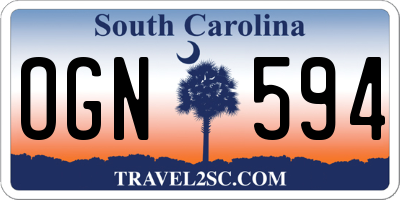SC license plate OGN594