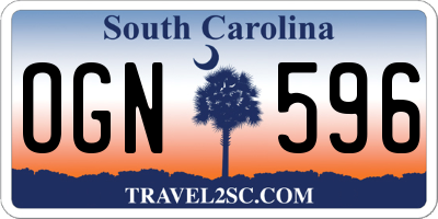 SC license plate OGN596