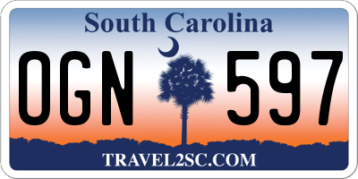 SC license plate OGN597