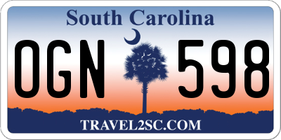 SC license plate OGN598