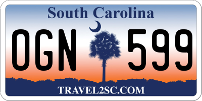 SC license plate OGN599