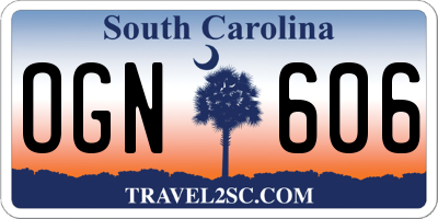 SC license plate OGN606