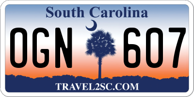 SC license plate OGN607