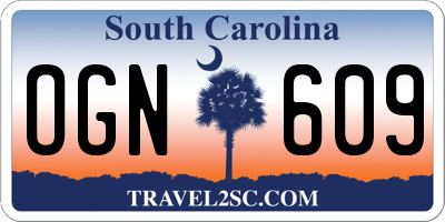 SC license plate OGN609