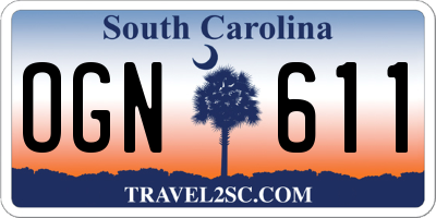 SC license plate OGN611