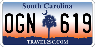 SC license plate OGN619