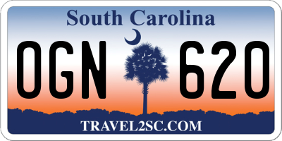 SC license plate OGN620