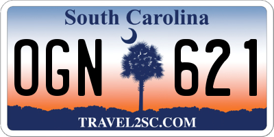 SC license plate OGN621