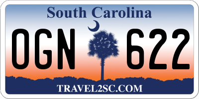 SC license plate OGN622