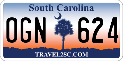 SC license plate OGN624