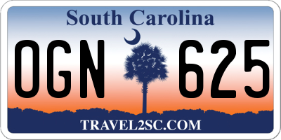SC license plate OGN625