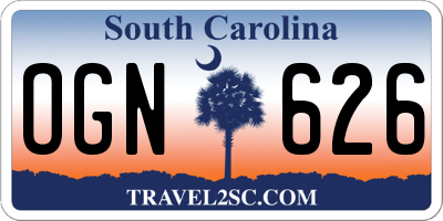 SC license plate OGN626